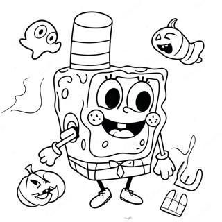 Halloween Spongebob Coloring Page 8625-7062