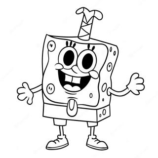 Spongebob In A Spooky Costume Coloring Page 8626-7065