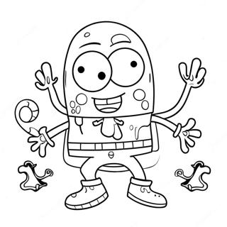 Spongebob In A Spooky Costume Coloring Page 8626-7066