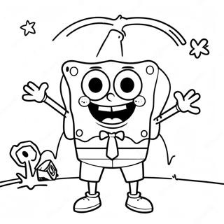 Spongebob In A Spooky Costume Coloring Page 8626-7067