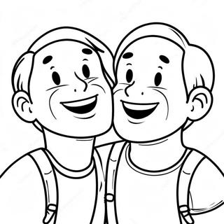 Two Best Friends Laughing Together Coloring Page 8646-7082