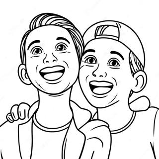 Two Best Friends Laughing Together Coloring Page 8646-7084