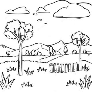 Rustic Texas Landscape Coloring Page 8676-7105