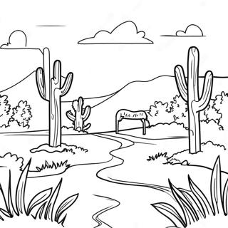 Rustic Texas Landscape Coloring Page 8676-7106