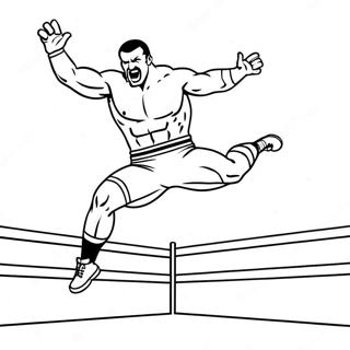 Wwe Wrestler Jumping On Opponent Coloring Page 8696-7122