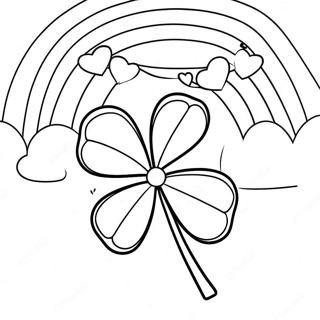 Shamrock And Rainbow Coloring Page 8717-7129