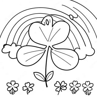 Shamrock And Rainbow Coloring Page 8717-7130