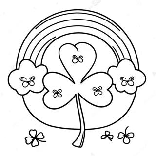 Shamrock And Rainbow Coloring Page 8717-7132