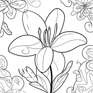 Lily Flower Coloring Page 8726-7136