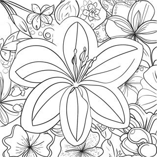 Beautiful Lily Flower Coloring Page 8727-7139