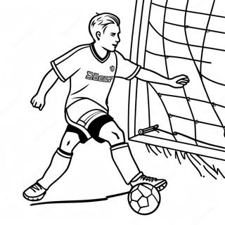 Haaland Scoring A Goal Coloring Page 8737-7145