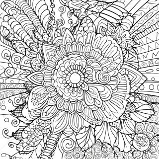 Colorful Dot Arts Mandala Coloring Page 8747-7153