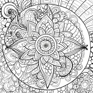 Colorful Dot Arts Mandala Coloring Page 8747-7154