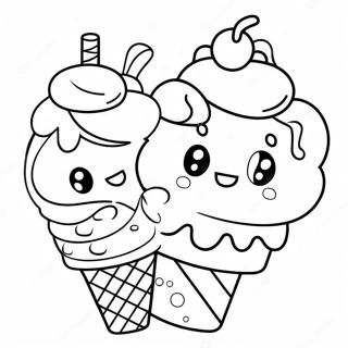 Cute Num Noms With Ice Cream Coloring Page 8757-7162