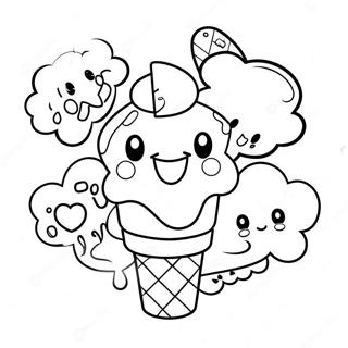 Cute Num Noms With Ice Cream Coloring Page 8757-7164