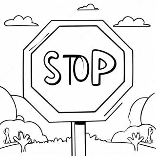 Funny Stop Sign Coloring Page 8777-7178