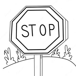 Funny Stop Sign Coloring Page 8777-7179