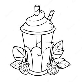 Delicious Chocolate Milkshake Coloring Page 8797-7194