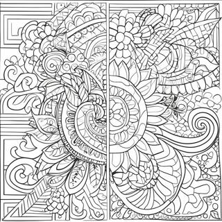 Colorful Mosaic Patterns Coloring Page 8807-7203