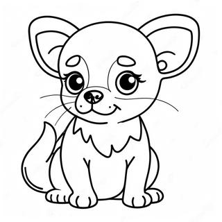 Cute Chihuahua Puppy Coloring Page 8817-7210