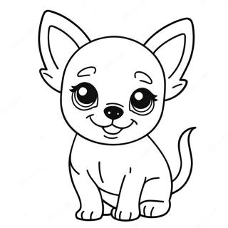 Cute Chihuahua Puppy Coloring Page 8817-7211