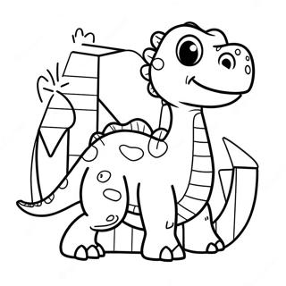 Dinosaur Letter D Coloring Page 882-705