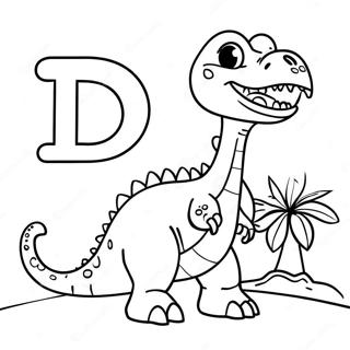 Dinosaur Letter D Coloring Page 882-707