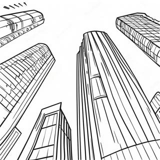 Colorful Skyscrapers Coloring Page 8857-7242