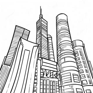 Colorful Skyscrapers Coloring Page 8857-7243