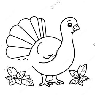 Cute Thanksgiving Turkey Coloring Page 8866-7246