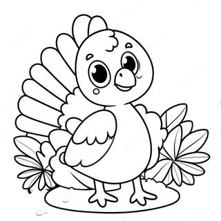 Cute Thanksgiving Turkey Coloring Page 8866-7247