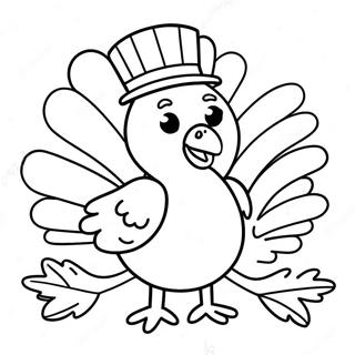 Cute Thanksgiving Turkey Coloring Page 8866-7248