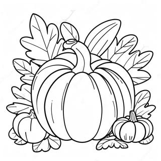 Adorable Thanksgiving Pumpkin Coloring Page 8867-7250