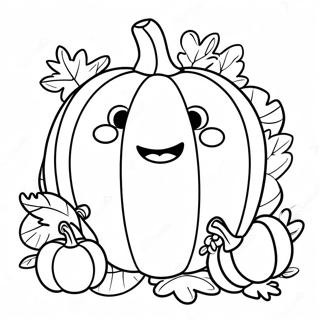 Adorable Thanksgiving Pumpkin Coloring Page 8867-7251