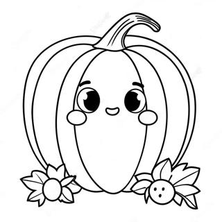 Adorable Thanksgiving Pumpkin Coloring Page 8867-7252