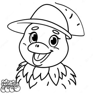 Chica With Colorful Hat Coloring Page 8877-7257