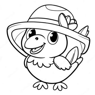 Chica With Colorful Hat Coloring Page 8877-7259