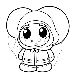 Cute Shy Guy With Balloons Coloring Page 8887-7265