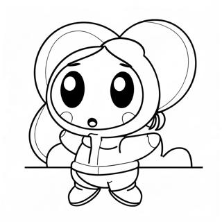 Cute Shy Guy With Balloons Coloring Page 8887-7267