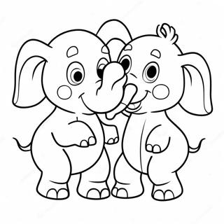 Happy Elephant And Piggie Coloring Page 8897-7273