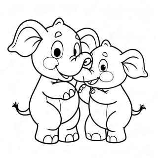 Happy Elephant And Piggie Coloring Page 8897-7274