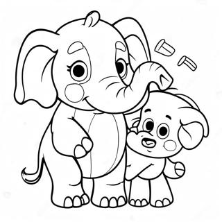 Happy Elephant And Piggie Coloring Page 8897-7276