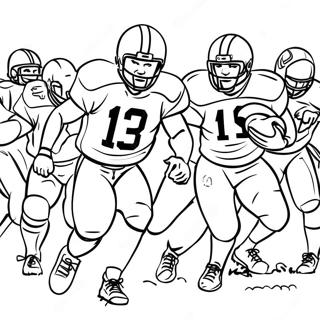 Football Players In Action Coloring Page 8907-7282