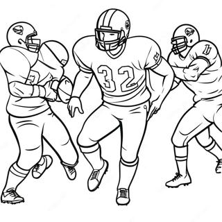 Football Players In Action Coloring Page 8907-7283