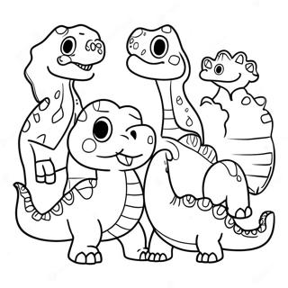 Colorful Dinosaur Family Coloring Page 8967-7329