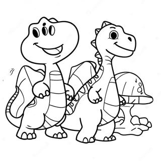 Colorful Dinosaur Family Coloring Page 8967-7330