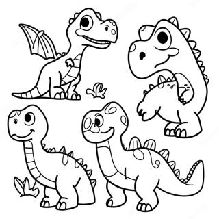 Colorful Dinosaur Family Coloring Page 8967-7331