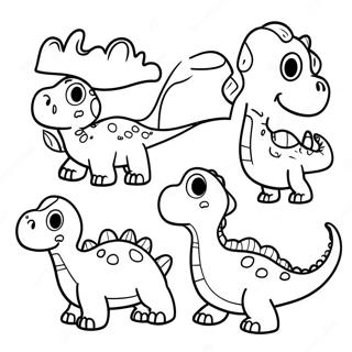 Colorful Dinosaur Family Coloring Page 8967-7332