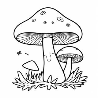 Trippy Mushroom Coloring Page 8976-7335