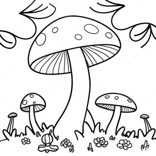 Colorful Psychedelic Mushroom Coloring Page 8977-7337